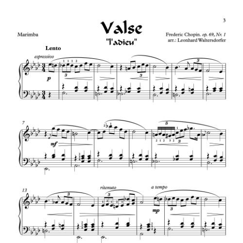 Valse "L'adieu" - first page