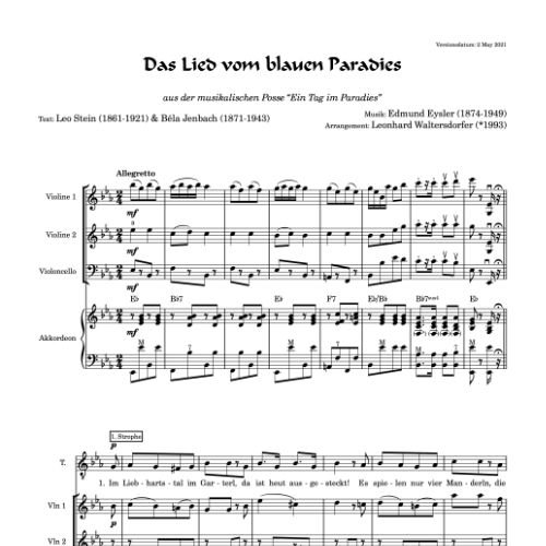 Das Lied vom blauen Paradies - first page