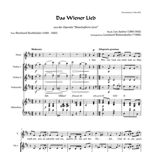 Das Wiener Lied - first page