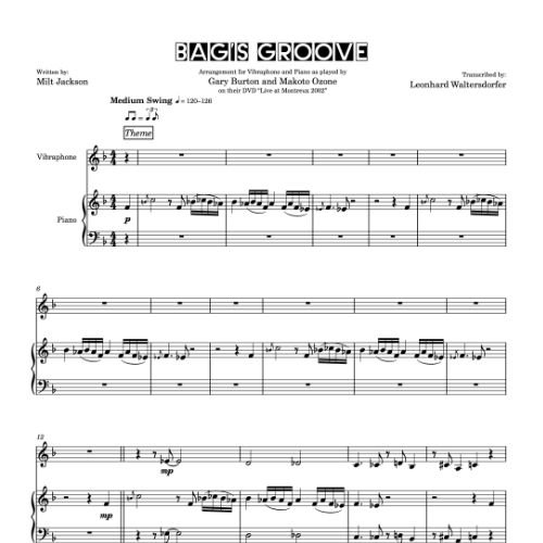 Bag's Groove - first page